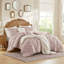 Ensemble d'édredon 5 pièces jacquard sculpté, rose-130473653