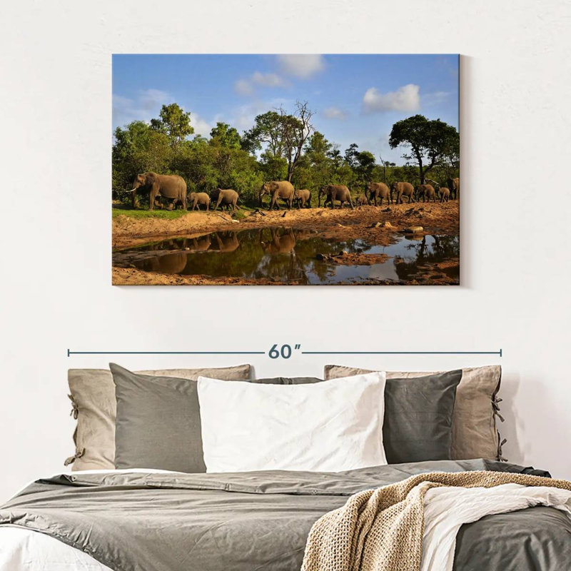 Brampt Kruger Park Elephants, 32" H x 48" W