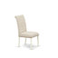 L'ensemble de table de salle à manger 5 pièces pour 4 personnes comprend une table de cuisine ovale avec rallonge papillon et 4 chaises Parsons en lin beige clair, lin blanc-824410124-892007509-866094235