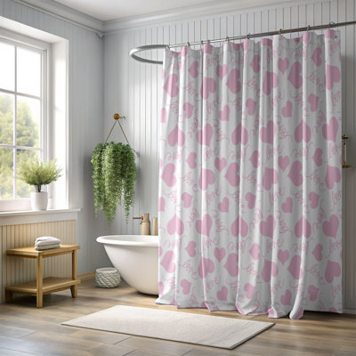 Rose doux - Rideau de douche Premium