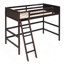 Lit mezzanine simple en bois massif avec échelle-189857669