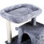 Arbre à chat double couche avec maison et de couleur grise, fait de flanelle de panneau de particules, taille 19,7 * 17,7 * 34 pouces, 25,77 lb, stable, zones de sommeil, décoration, simple à assembler