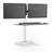 Soar™ Rise Electric Sit/Stand Arm Height Adjustable Silver Motorized Multi Screen Desktop Mount with Shelving Holds up to 10 lbs