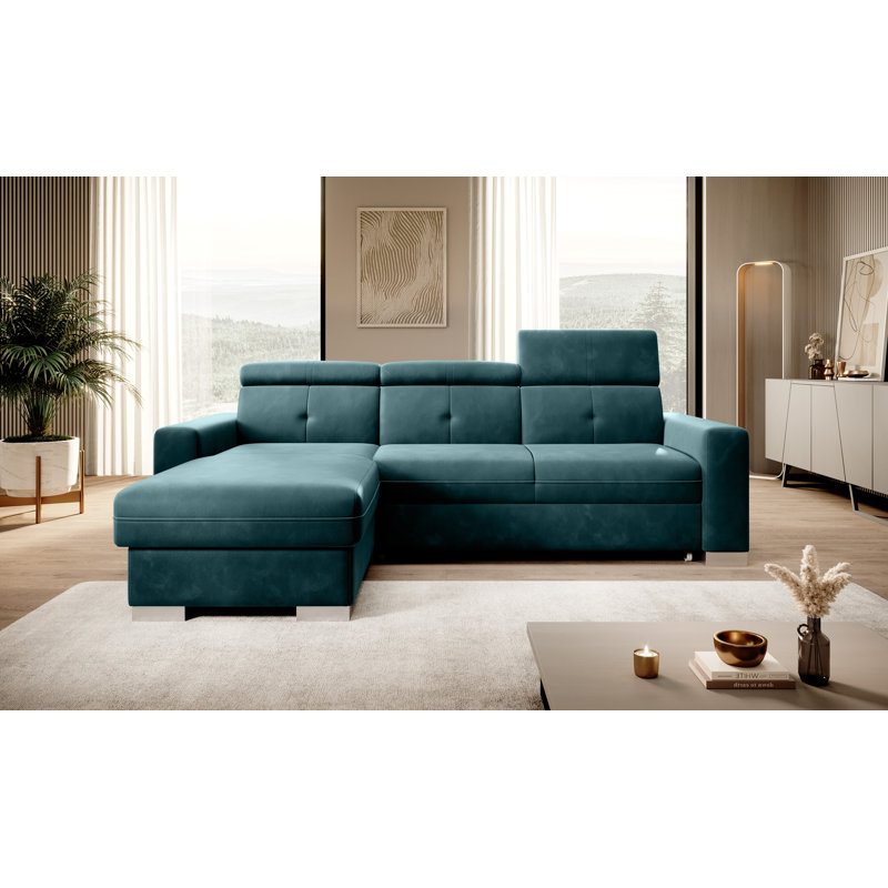 Koreon 3 Seater Sofa Bed, Left Hand Facing, Light Green 39LU