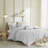 Brooklyn Cotton Jacquard Comforter Set with Euro Shams and Throw Pillows-896363542-896363537