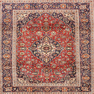 Tapis décoratif bleu oriental/beige Aqib