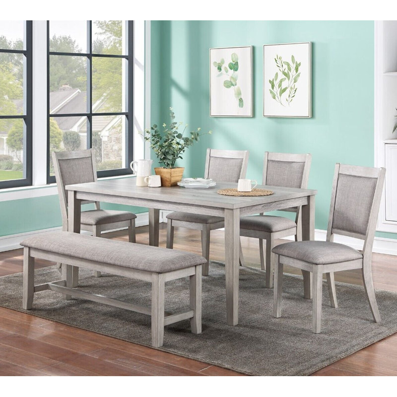 Ensemble repas pour 6 personnes, gris, Gris / Beige