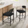 Upholstered Counter Stool, Modern Sleek Bar Stool Set of 2