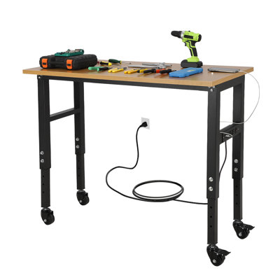 Établi avec plan de travail en bois l 48 po