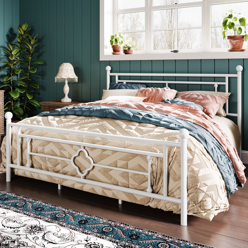 Erberto Platform Bed, King, White