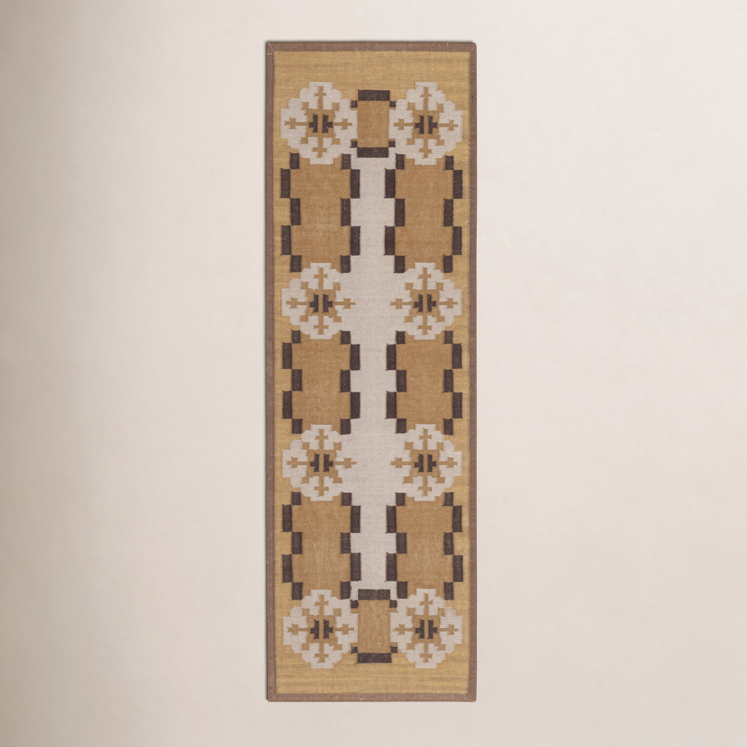 Heidi Flatweave Wool Nordic Scandinavian Rug, Yellow, 2'6x8'