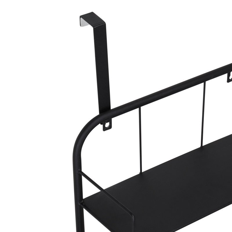 Black Collapsible Wall-Mounted Laundry Hamper with Shelf