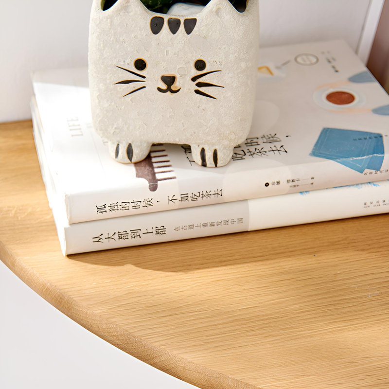 Corner Wall Shelf - Solid Wood Fan-Shaped Storage & Display, H 0,66 po x l 7,08 po x P 7,08 po