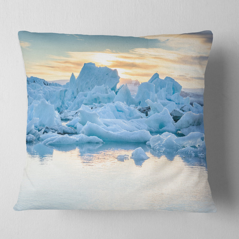 Coussin Icebergs, 18 po x 18 po, Coussin décoratif