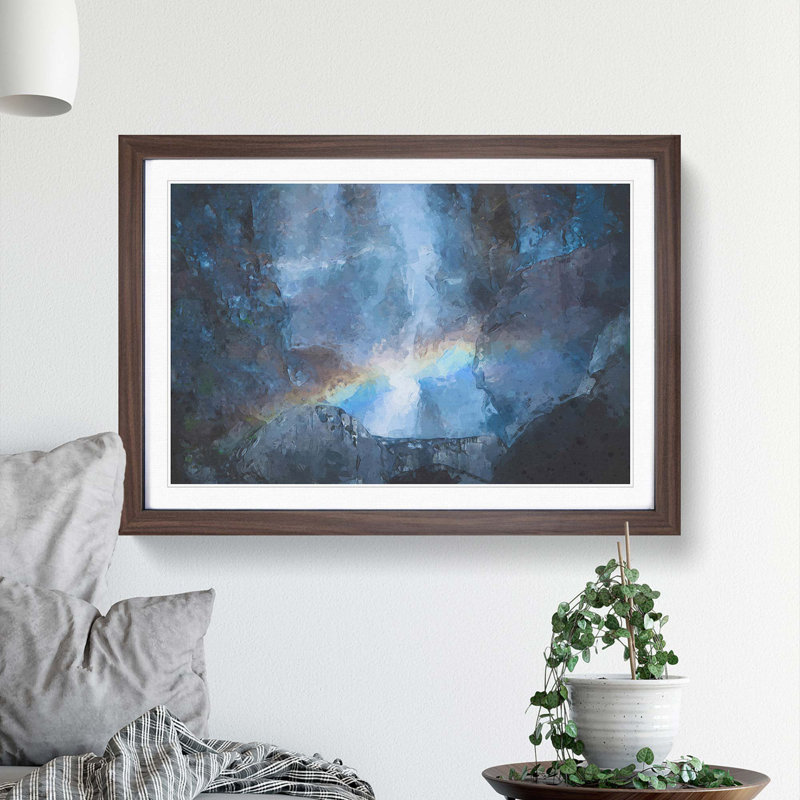 Rainbow Through the Mountains in Abstract - Picture Frame Graphic Art Print, 27cm H x 36cm W x 2cm D, Walnut Framed