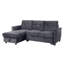 Canapé-lit modulaire réversible en velours gris foncé de 83 po Hudson