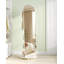 Full Length Mirror, 360° Rotating Floor Mirror with Wheels, 165 x 45 cm, Standing Mirror with Coat Rack, with Shelves and Hooks for Bedroom, Living Room, Tempered Glass, White