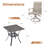 3 Pieces Patio Dining Set with Square Dining Table and 2 PVC-coated polyester Swivel Chairs-223887427