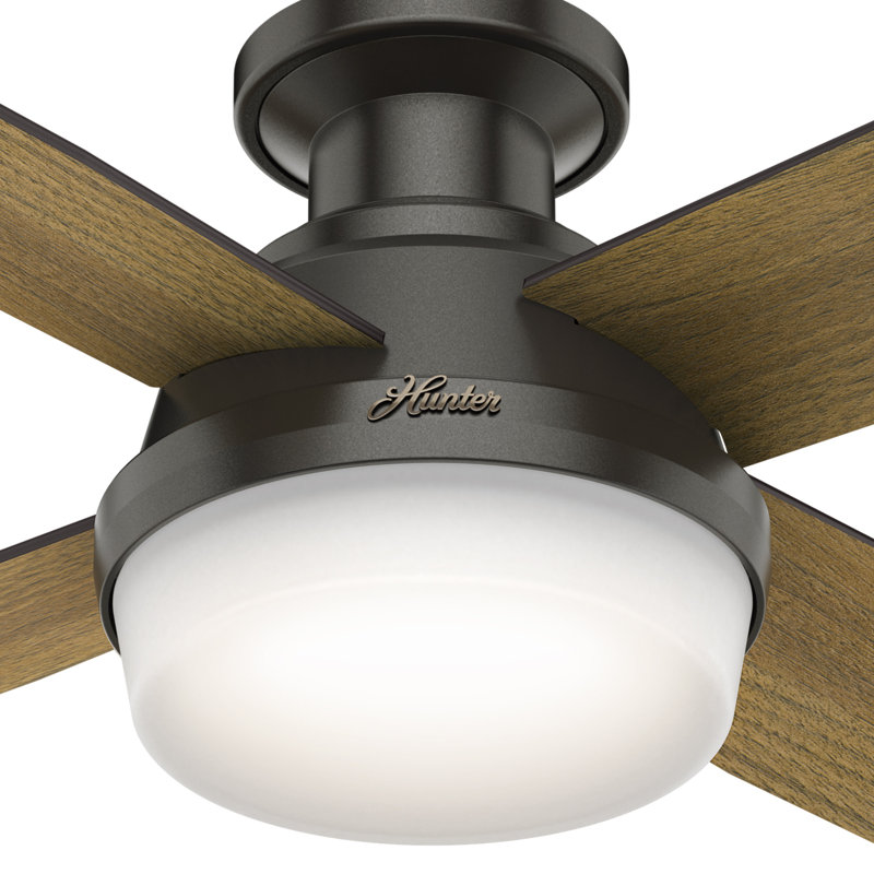 Ventilateur de plafond avec lumières DEL Pollman, Bronze noble