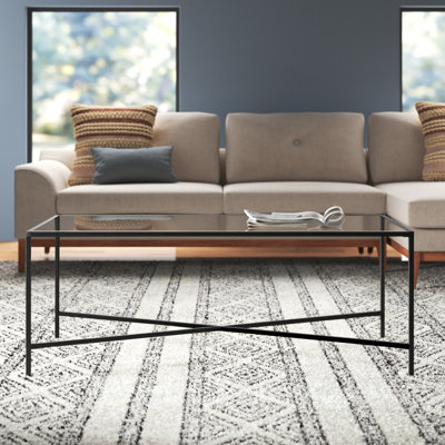 Henley 48" Glass and Steel Coffee Table