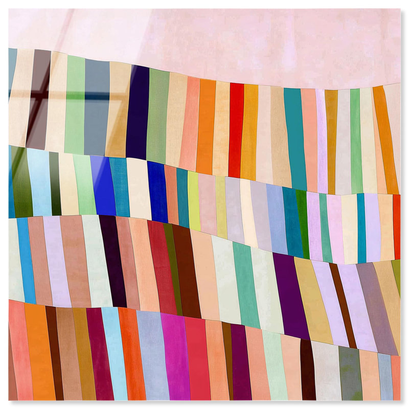 Rainbow Ribbon III, impression abstraite sur acrylique par Art Remedy, H 40 po x l 40 po