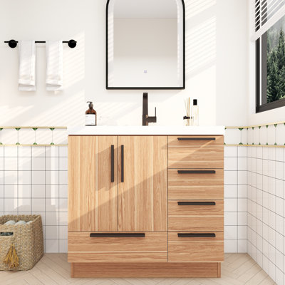 Carla Freestanding Bathroom Vanity with Right Side Drawers