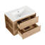 Meuble-lavabo moderne en céramique avec 2 tiroirs, élégant, imitation chêne-1079210026-1079210022