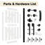 84"H × 30"W White Panelled Manufactured Wood K Shape Primed Barn Door with Installation Hardware Kit - Door Lock Included-105076702