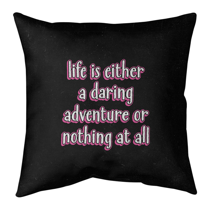 Coussin Life Life, 20 po x 20 po, Rose, Housse de coussin seulement - sans coussin