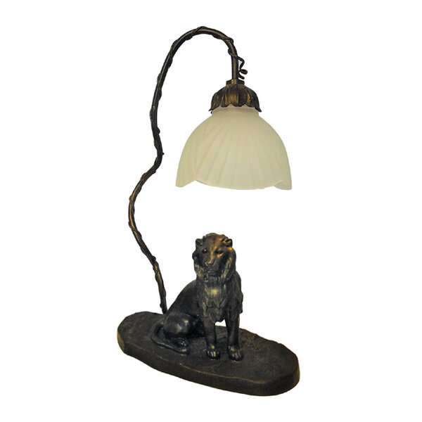 Antique Lion Brass Candelabra Table Lamp