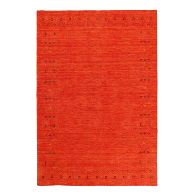 Geometric Area Rug in Orange
