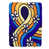 Dark Blue/White/Yellow Abstract