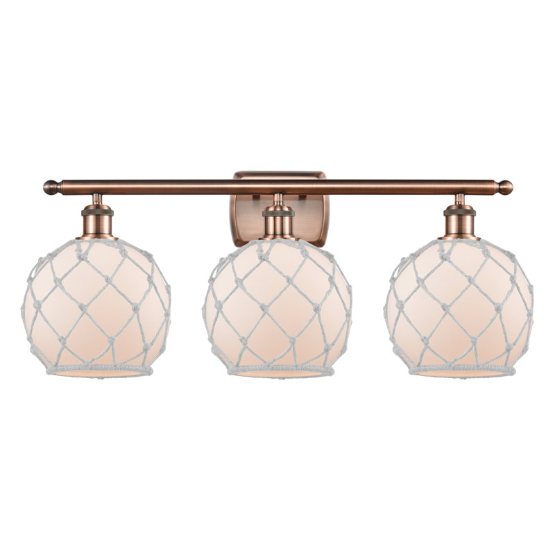 Éclairage pour salle de bain 3 lumières à intensité variable Appling, Ampoule incandescente rétro de 60 watts, Cuivre antique