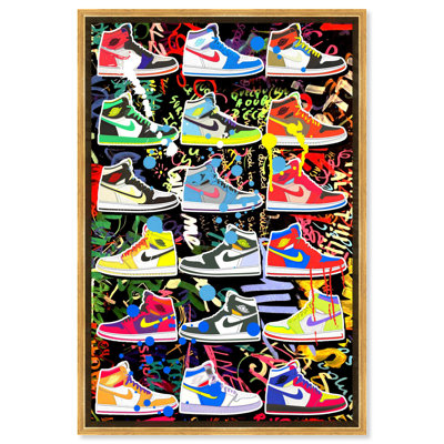 Bold Sneaker Collection Canvas Urban Graffiti Wall Art by Notoriart