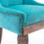 Chaise d'appoint bleue - tissu épaissi, pieds en bois massif, paire de teintes bronze