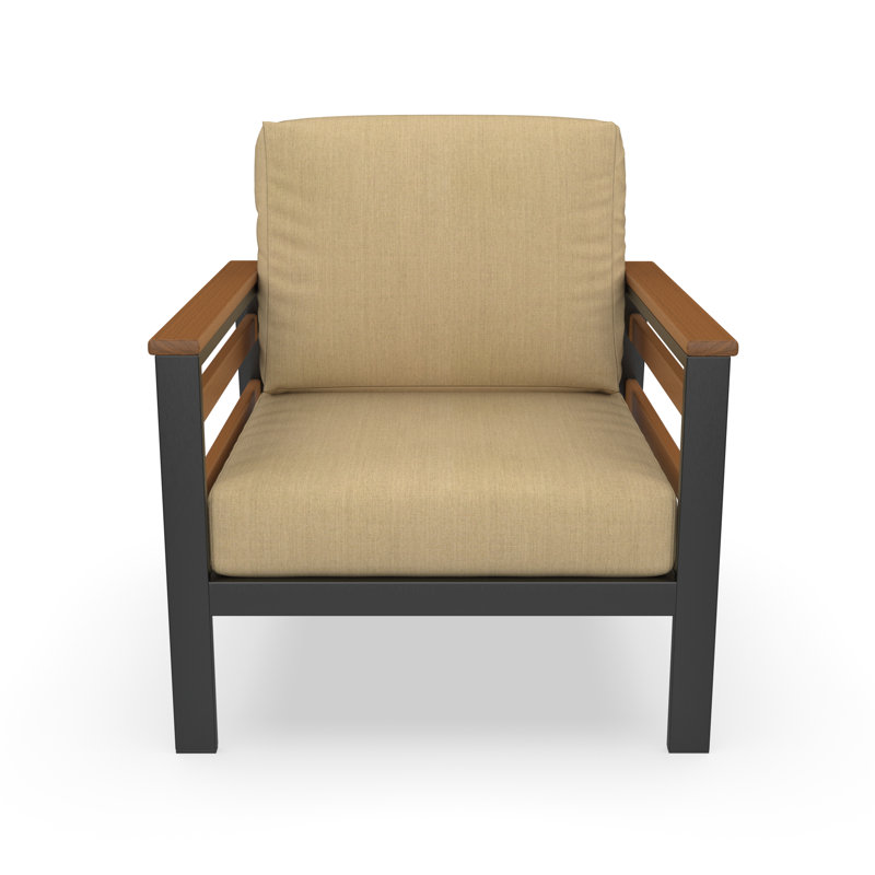 Townsend Patio Chair with Sunbrella® Cushions, Sunbrella Cavnas Heather Beige, Brown