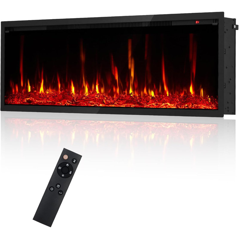 Blue Elephant 152.4cm W Black Electric Fireplace