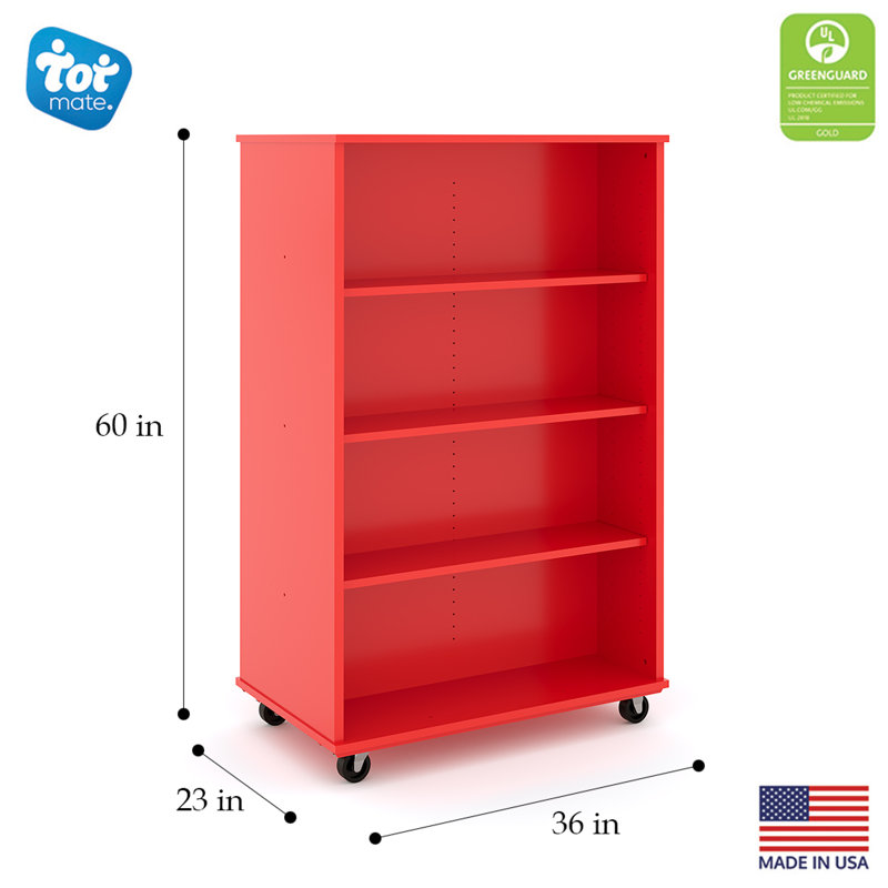 Chariot d'apprentissage avec roues, H 60 po x l 36 po x P 23 po, Rouge