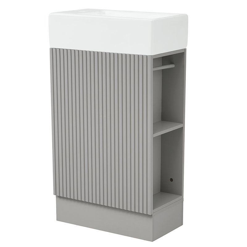 Bathroom Vanity with Shelf, Grey