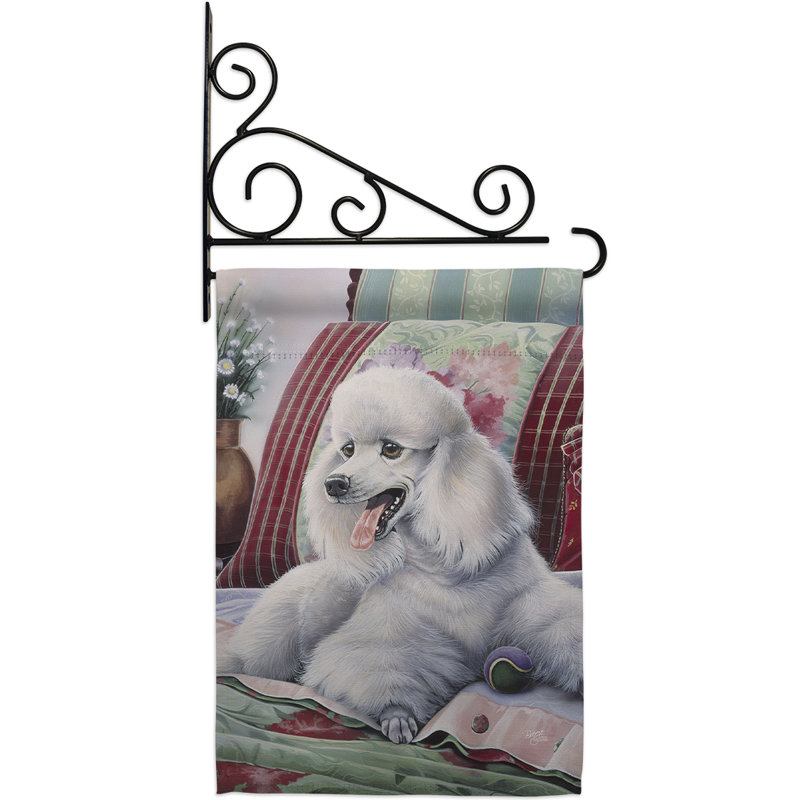 Caniche à 2 faces en polyester 19 x 13 po Ensemble de drapeaux