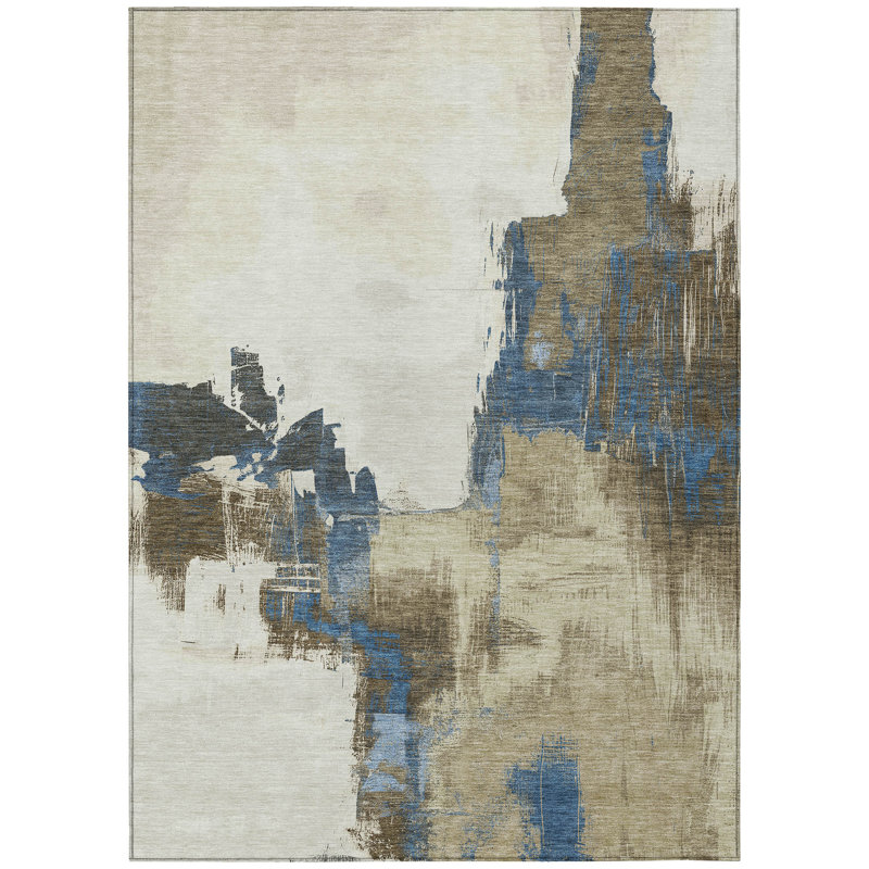 Tapis intérieur / extérieur brun Opalineh, 10 pi x 14 pi