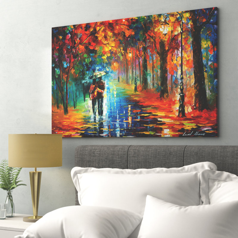 Autumn Hug by Leonid Afremov - Wrapped Canvas Gallery-Wrapped Canvas Giclee, 152.5 cm H x 101.5 cm W