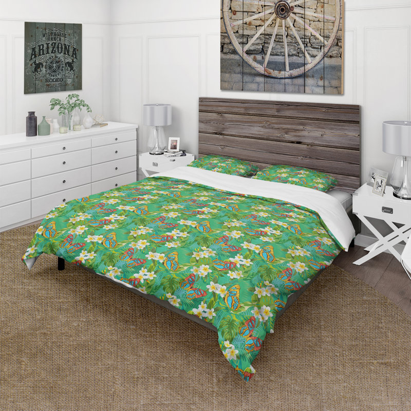 Ensemble de housse de couette tropical, Housse de couette très grand + 2 taies décoratives