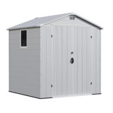 6 Ft. W X 6 Ft. D Resin Outdoor Storage Shed, Weather-Resistant Outdoor Storage With Reinforced Design