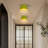 Resin Light Green Semi Flush Mount Ceiling Lamp for Bedroom Corridor
