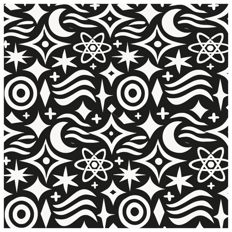 Black White Cosmic Pattern Comforter, King