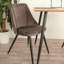 2 Maidste Velvet Upholstered Dining Chair with Black Metal Legs-976886656