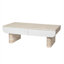 Table basse Mid-Century moderne ovale avec tiroir cannelé et plateau en faux marbre, finition brune