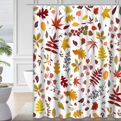 Rideau de douche d'automne avec 12 crochets