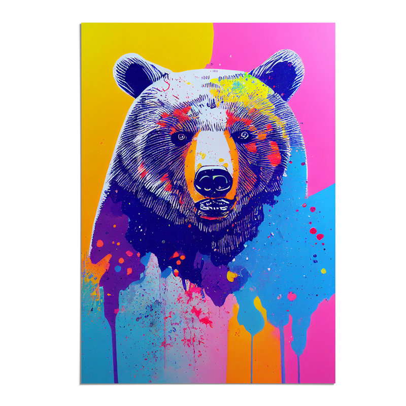 Colourful Bear No.1 - Print, 42cm H x 29.7cm W, Paper, No Matte